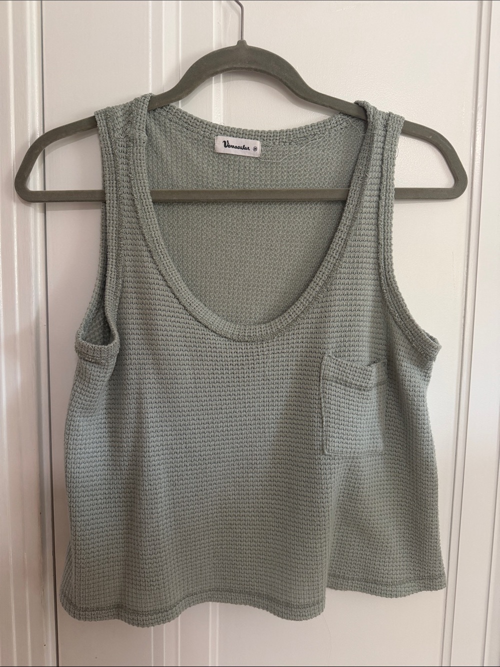 Mint Sage Knit Scoop Neck Tank